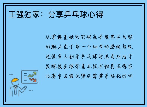 王强独家：分享乒乓球心得